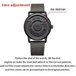 DOM Trend Concept New Personality Men's Watch Creative Scrolling Pointer magnetic force Fashion watch for men Waterproof M-1345 6