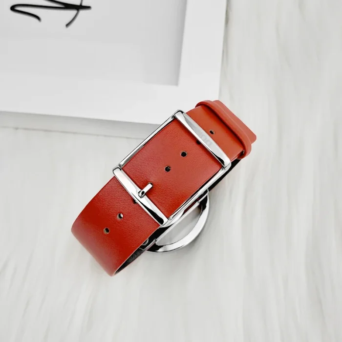 DOM Leather strap 22mm Silver Metal buckle Women's watch strap LP-205 3