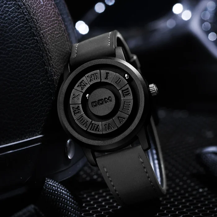 DOM Trend Concept New Personality Men's Watch Creative Scrolling Pointer magnetic force Fashion watch for men Waterproof M-1345 4