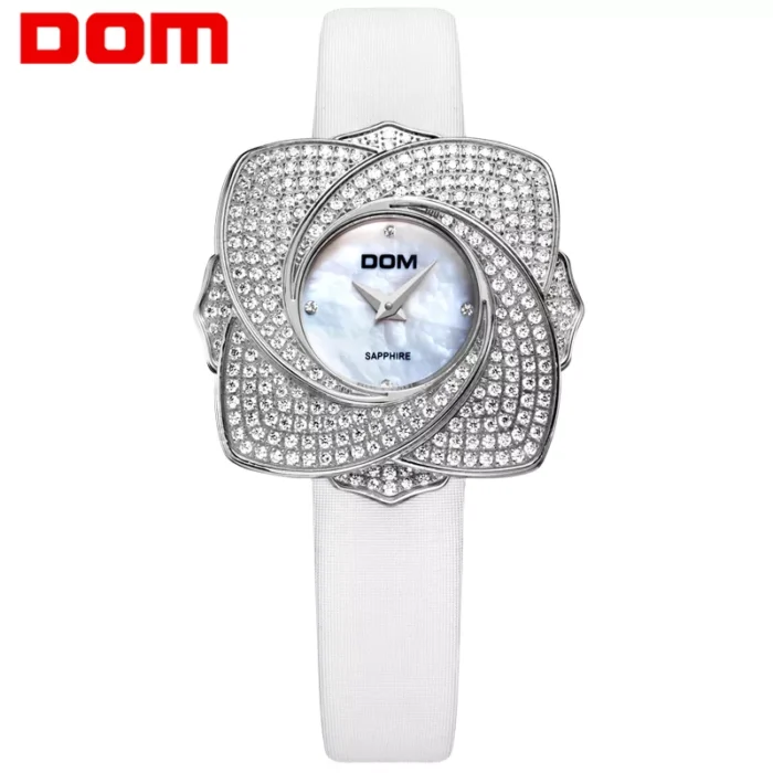 DOM Brand Unique Dial Design Watch Leather Wristwatches Fashion Crystal Watch Women Men Quartz Watch Relogio Feminino G-637 1