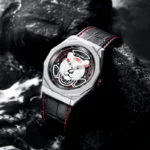 DOM Original Men's Waterproof Quartz Fashion Business Watch for MEN Top Brand  Leather Strap Unique Tiger Dial Design Watch 2