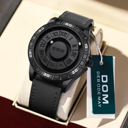 DOM Trendy Concept New Personality Men's Watch Creative Rolling Pointer Magnetic Men's Fashion Watch Waterproof M-1726 1