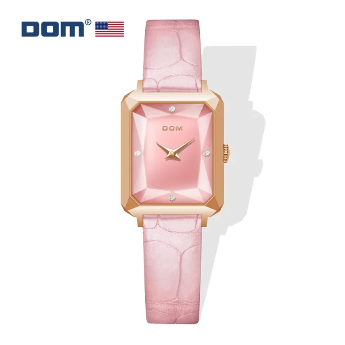 DOM Watch Ladies Fashion Casual Retro White small square plate ladies watch G-1370 1