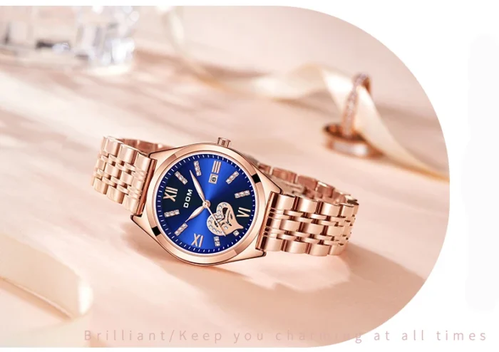 DOM Luxury Watch Fashion Watch Women's Casual Love Blue Women's Watch 4