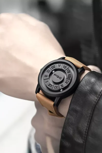 DOM trend concept personality men's watch creative rolling pointer magnetic ball magnetic men's fashion waterproof watch