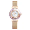 DOM 1613 Women’s Rose Crystal Quartz Watch – White Leather & Waterproof