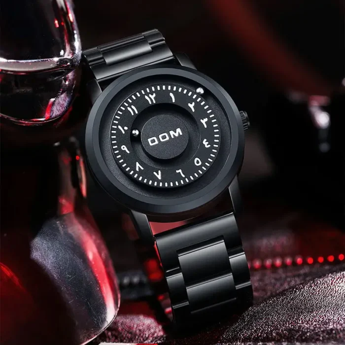 DOM 1769 Men’s Magnetic Scrolling Beads Quartz Watch – Antique Coin Design - Image 5