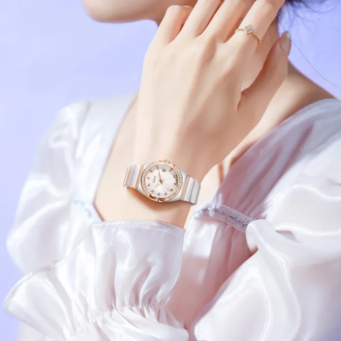 DOM 8818 Women’s Luxury Diamond Inlaid Quartz Watch - Image 3