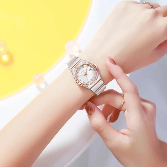 DOM 8818 Women’s Luxury Diamond Inlaid Quartz Watch - Image 4