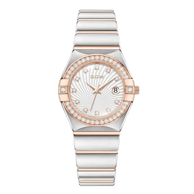 DOM 8818 Women’s Luxury Diamond Inlaid Quartz Watch (9) DOM 8818 Women’s Luxury Diamond Inlaid Quartz Watch - Image 1