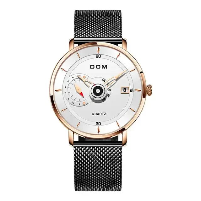 DOM M-1299 Men’s Stainless Steel Sport Quartz Watch (2) DOM M-1299 Men’s Stainless Steel Sport Quartz Watch - Image 1